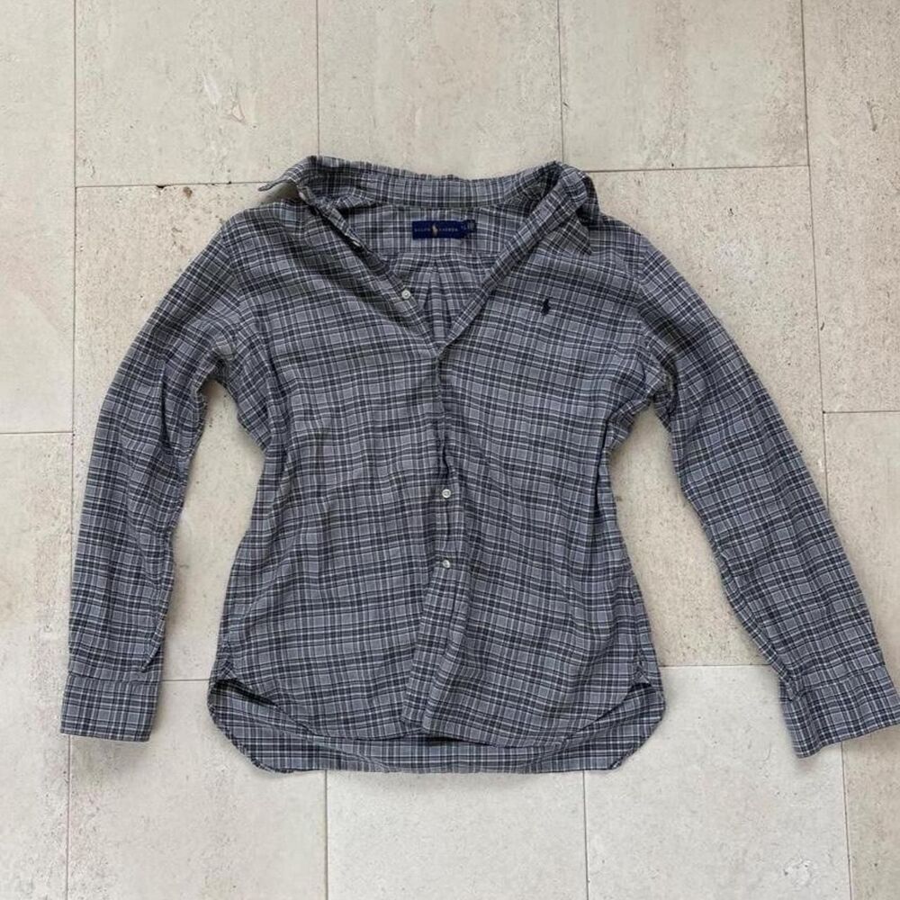 Ralph Lauren Grey Plaid Button-Down Shirt